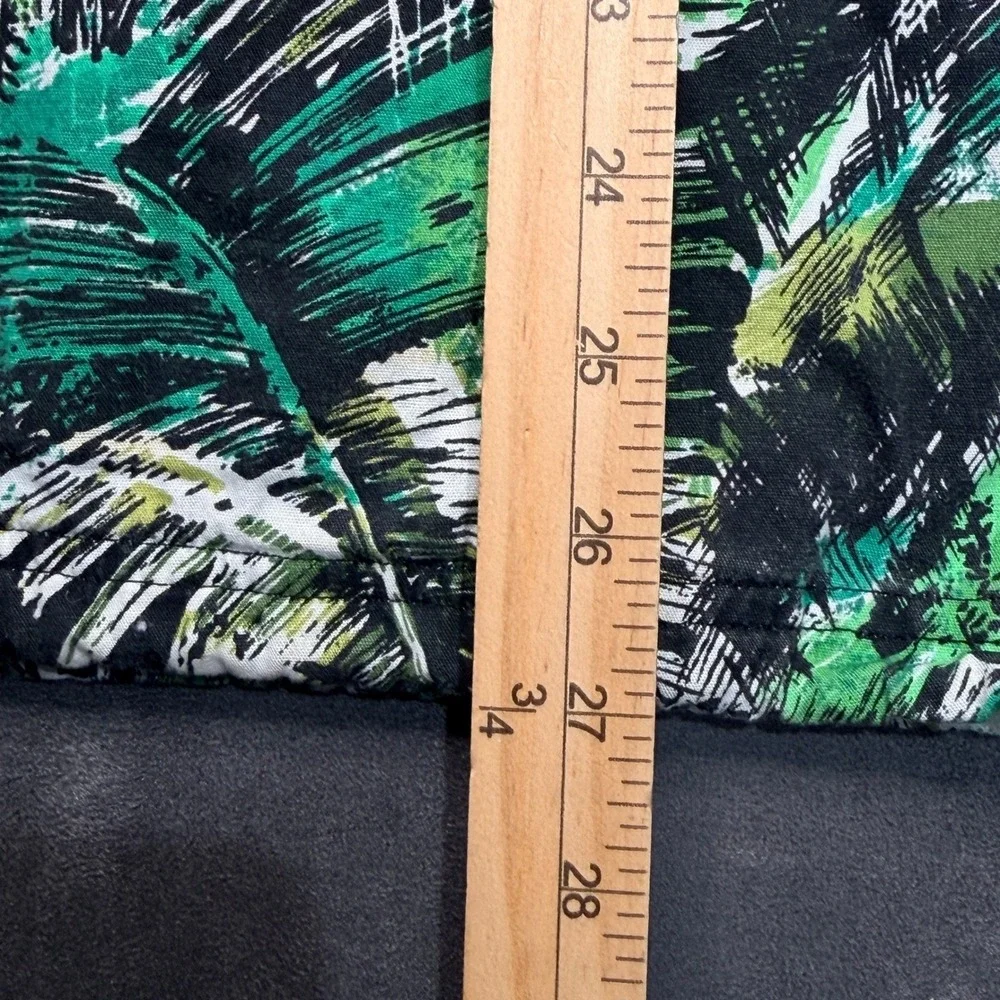 Vtg 80s Surf Jacket Mens L Green Tropical Palm Leaf Print Full Zip Japanese Hood